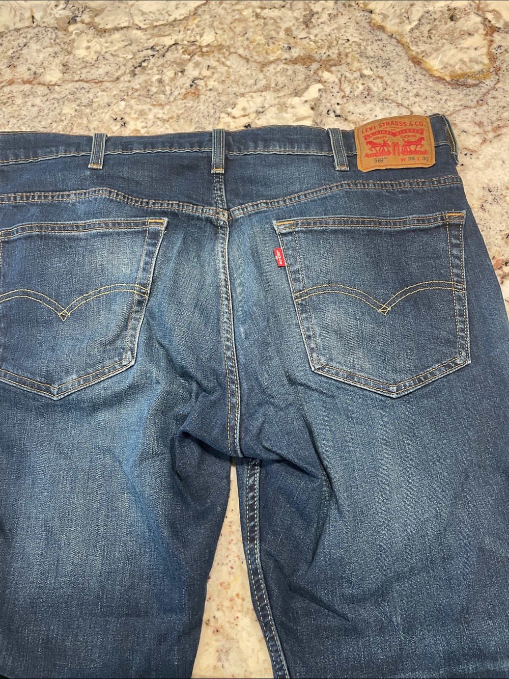 Levi's Men's Blue Straight Leg Jeans with Red Tab